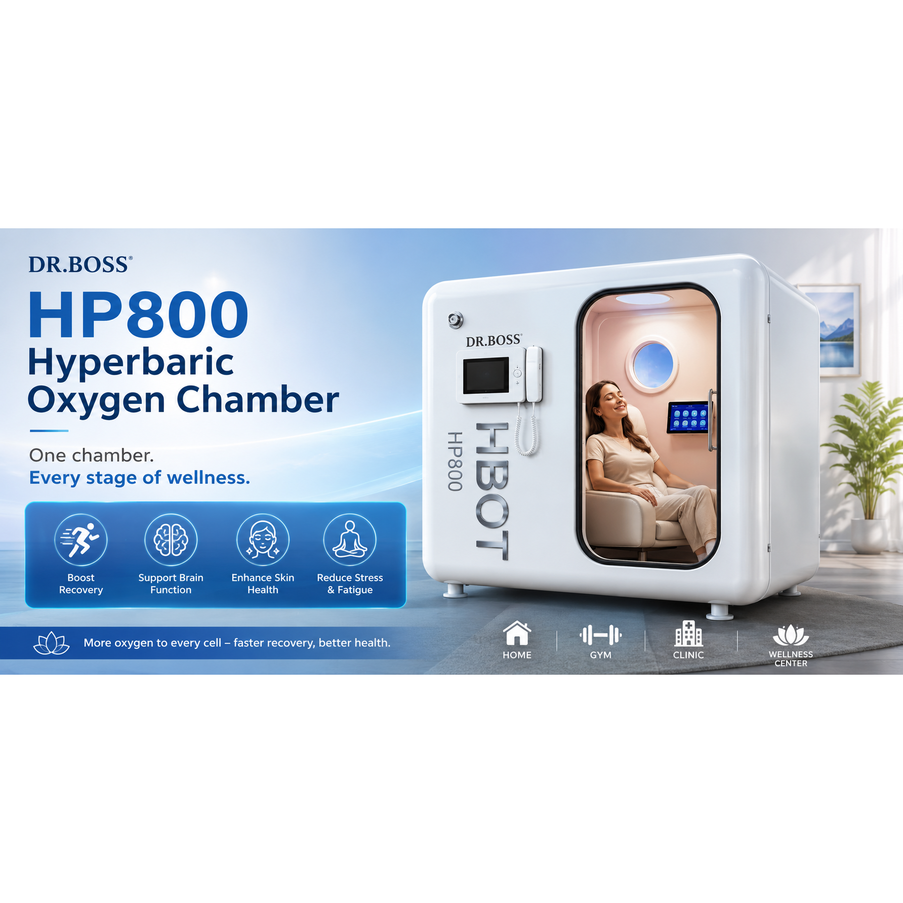 Hyperbaric Oxygen Chamber Professional Mild Pressure HBOT Wellness System