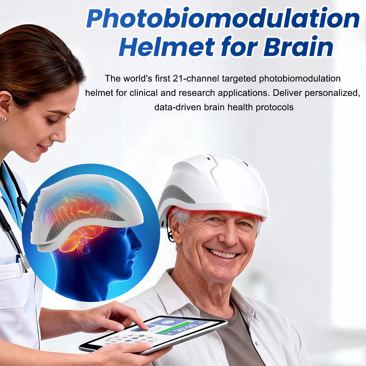 NeuroPBM Pro21 Brain Photobiomodulation Helmet | 21-Channel 810nm + 1070nm Near Infrared Therapy System