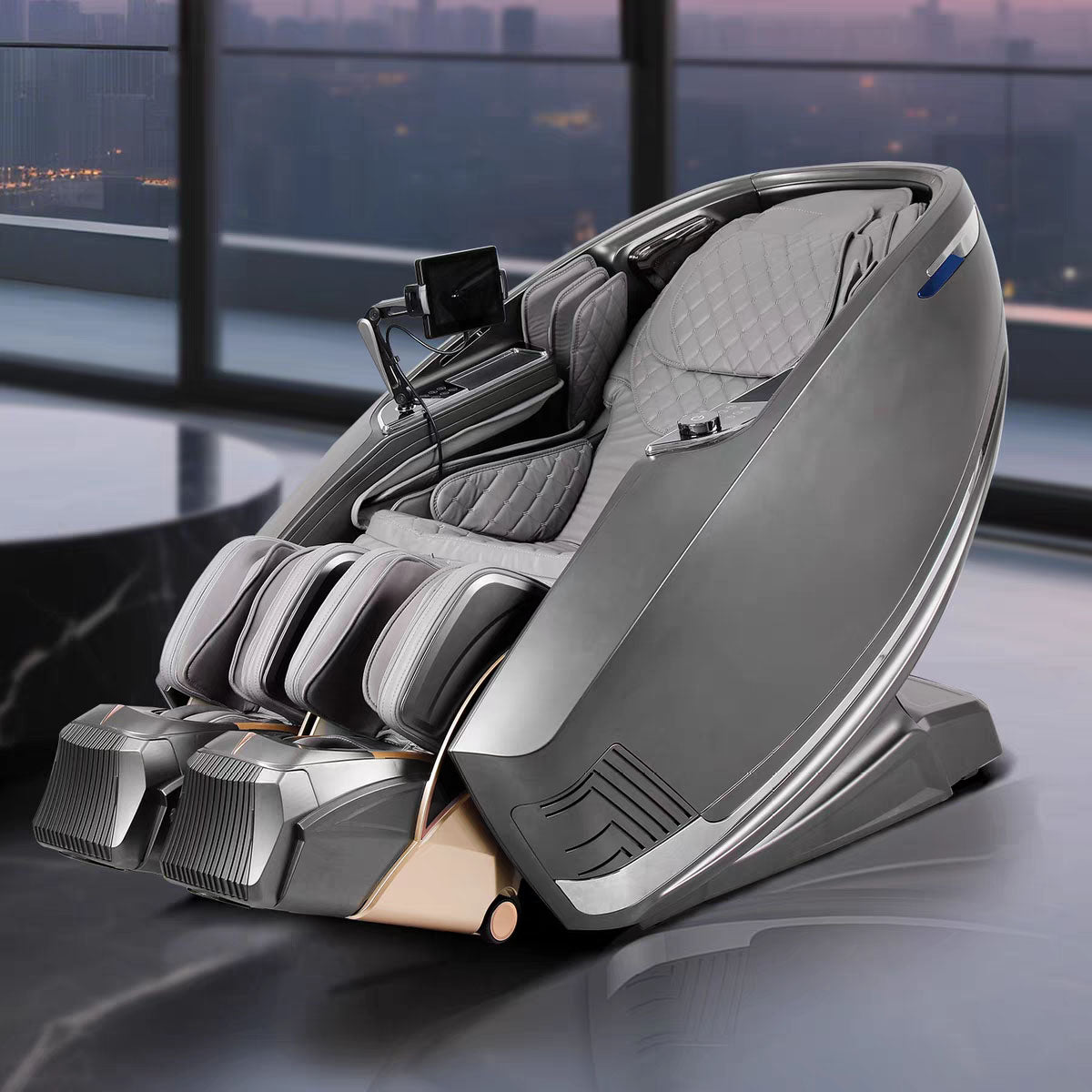 DR.BOSS premium massage chairs displayed at wellness industry exhibition