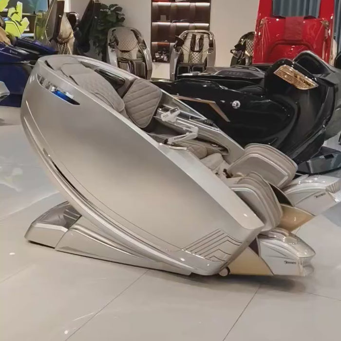 FJ-9000 DR.BOSS robotic therapeutic massage chair demonstration